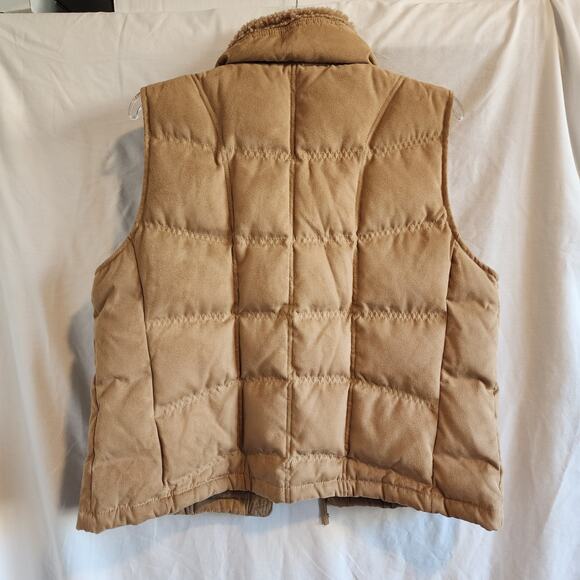 L.L. Bean Tan Goose Down Quilt Puffer Vest Size L Petite - Picture 5 of 10